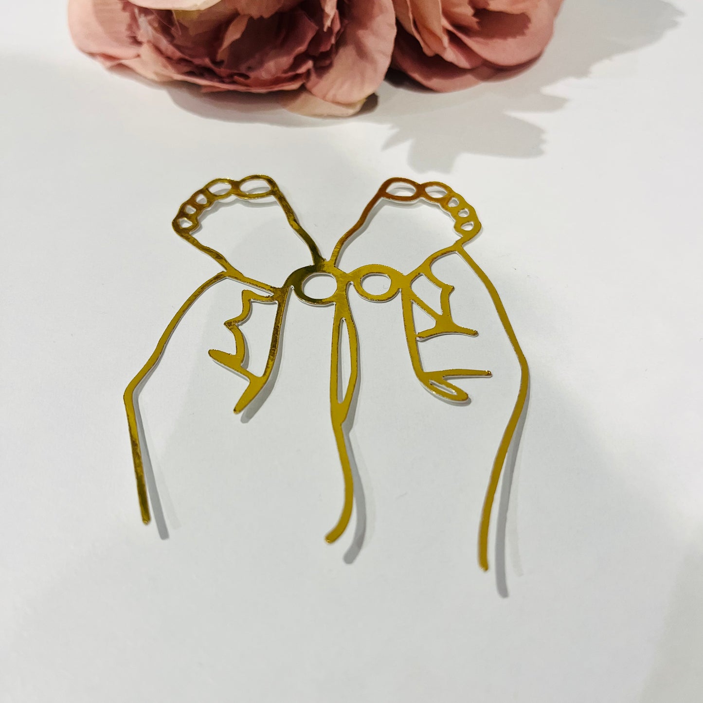 Line Art Pregnant Lady Silhouette Cardstock Cake Charm