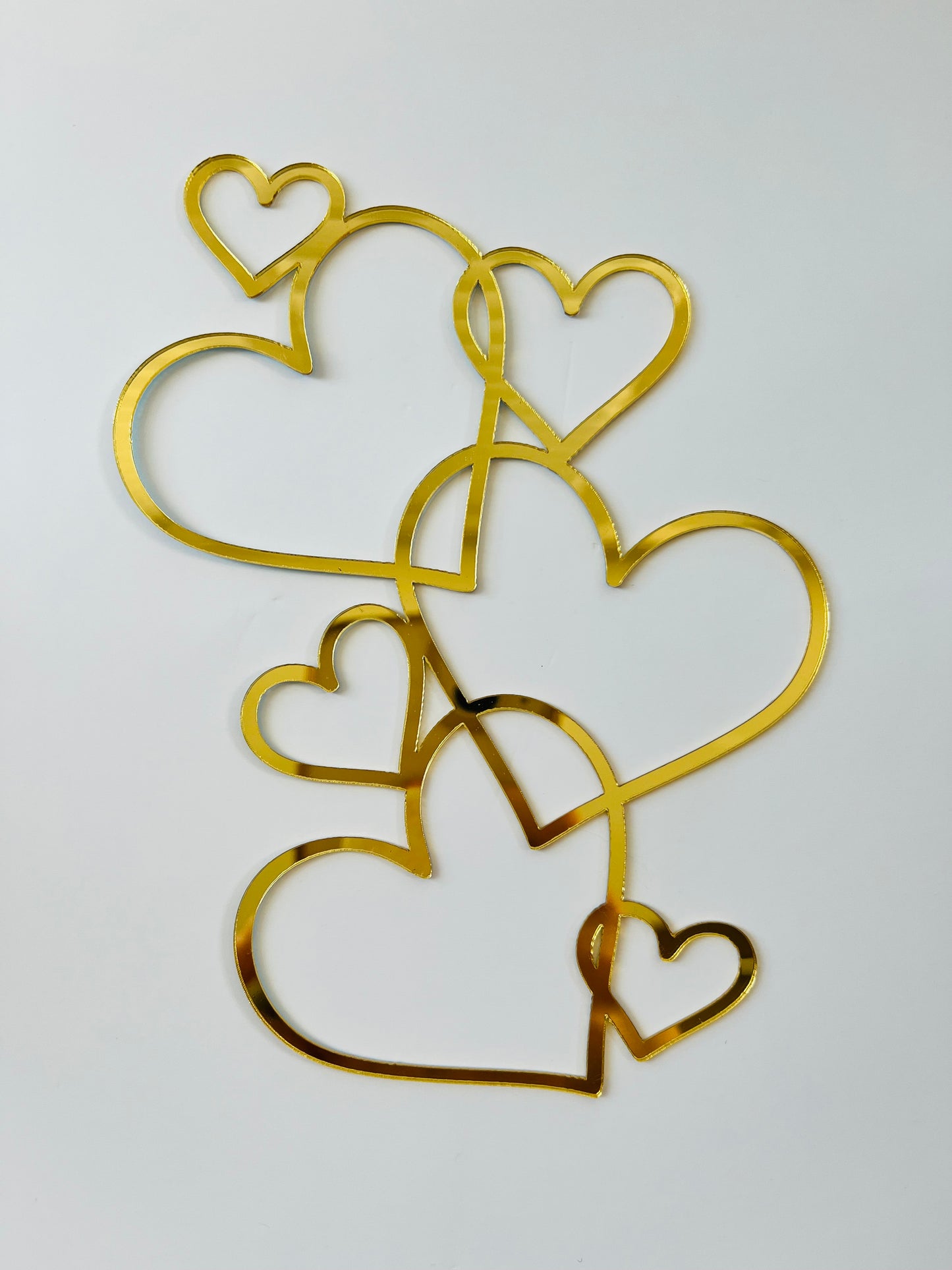 Gold Heart Acrylic Cake Topper
