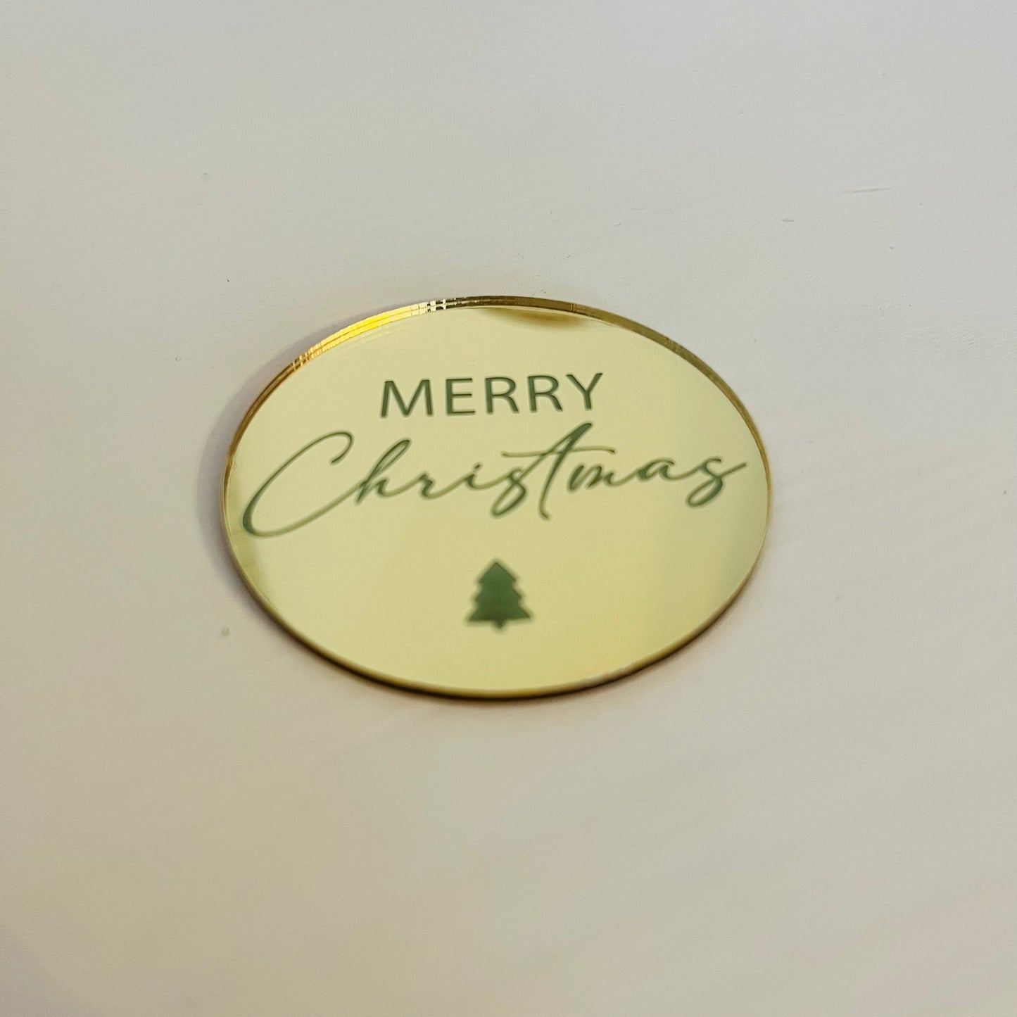 Acrylic Gold Merry Christmas cupcake toppers x 6