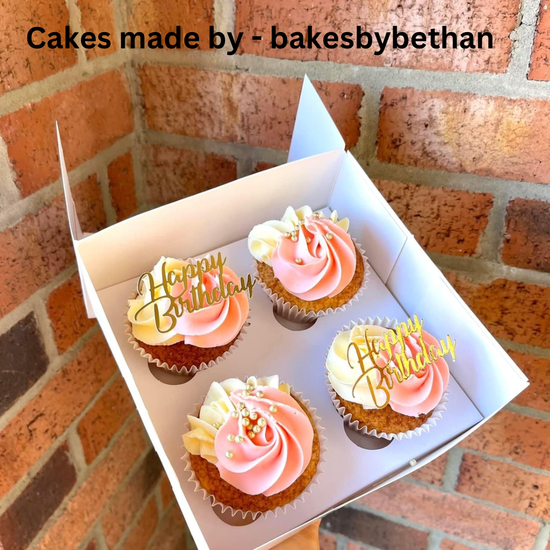 Happy Birthday Cupcake Toppers x 6