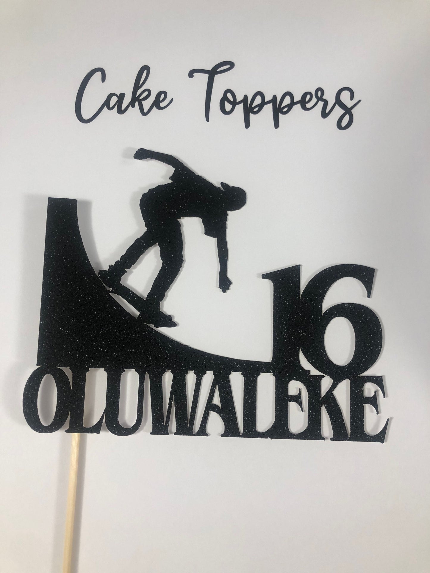 Personalised Skateboard birthday cake topper