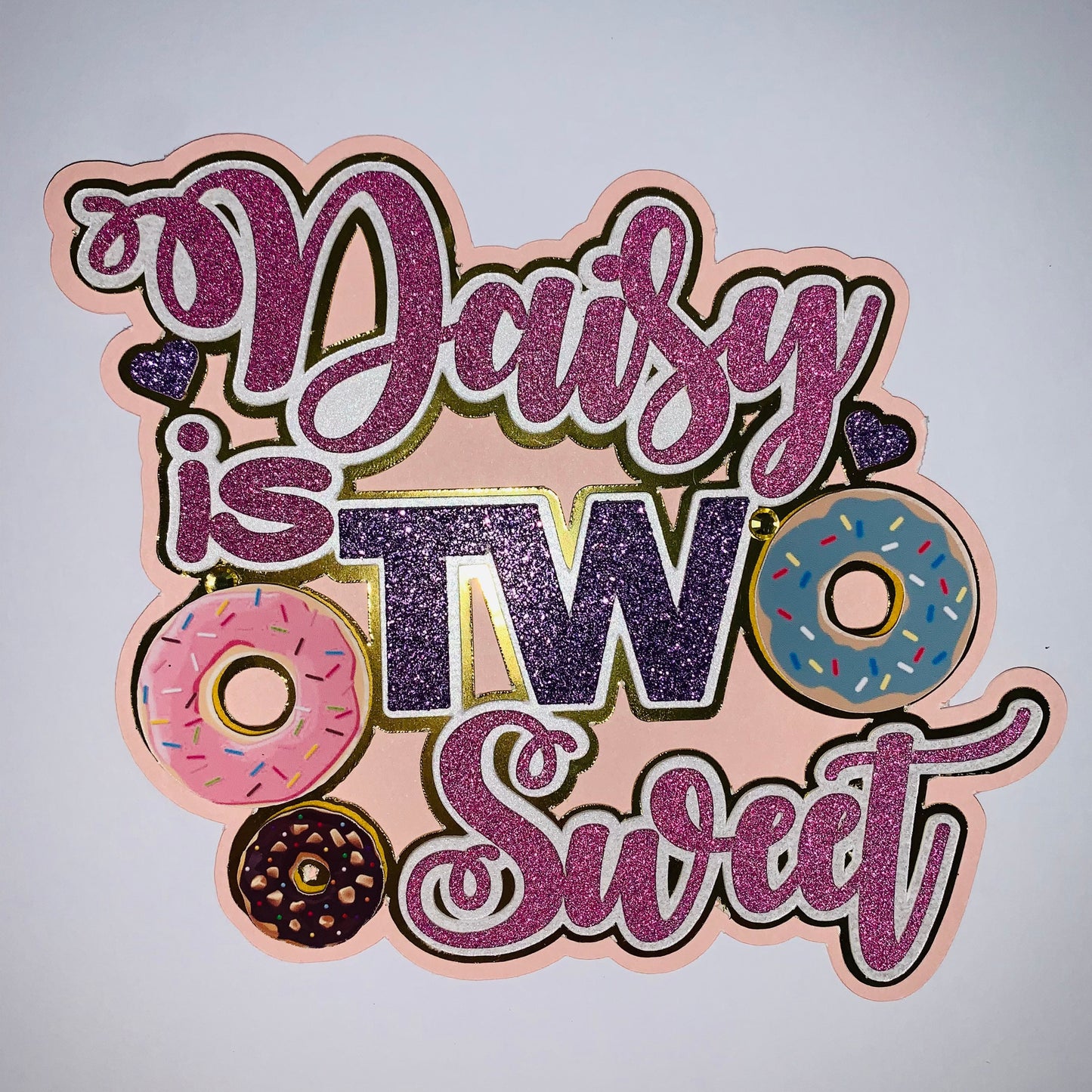 Personalised two sweet cake topper