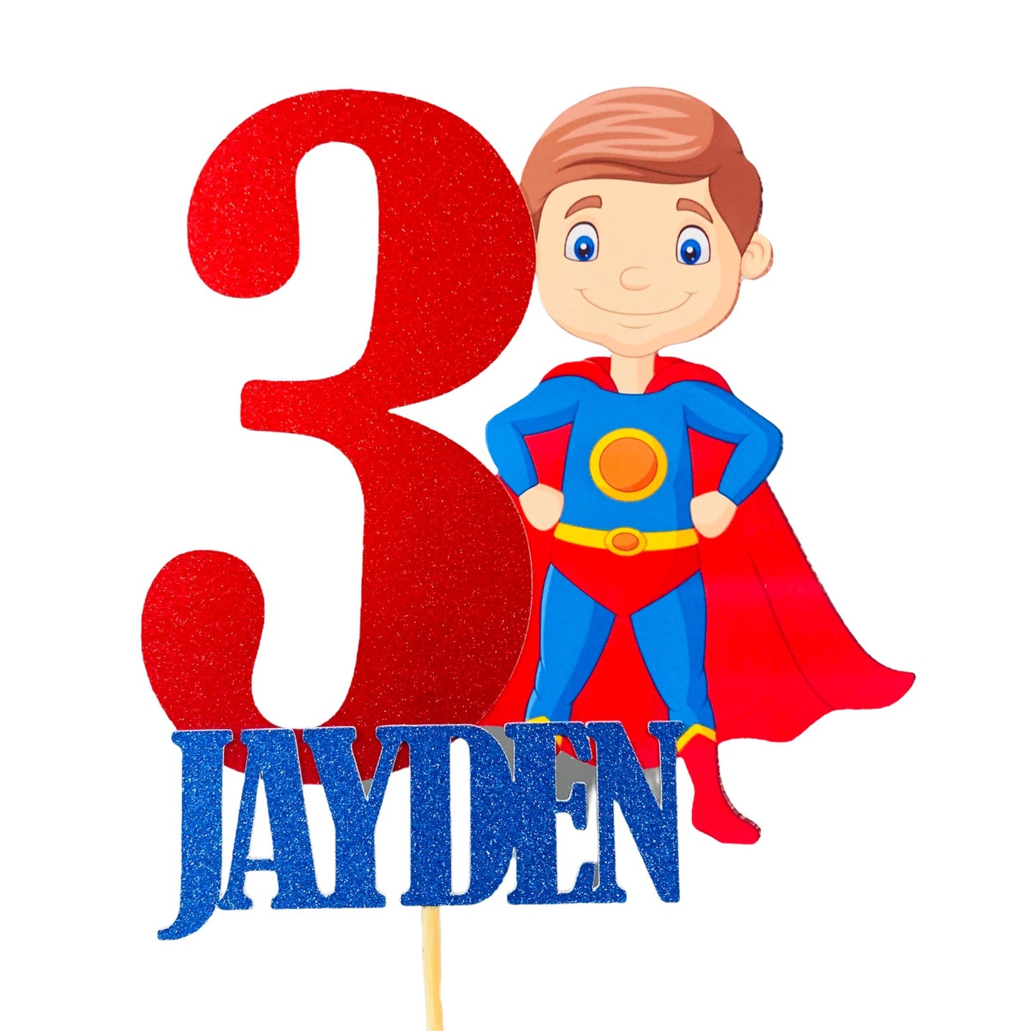 Personalised Superhero Boy Cake topper