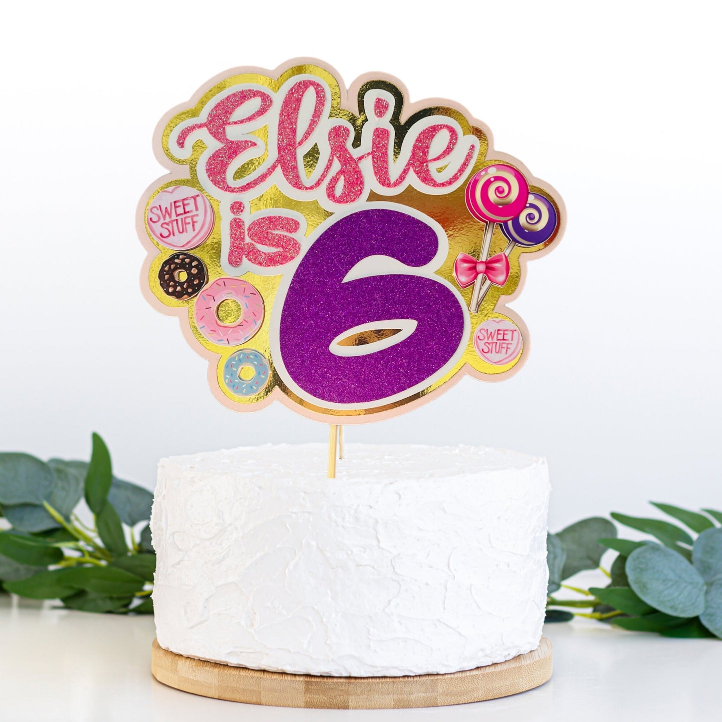 Personalised sweet cake topper