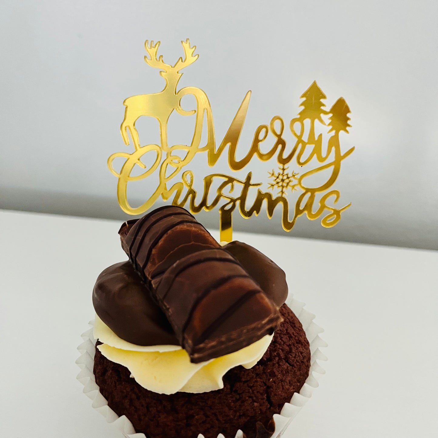 Acrylic Merry Christmas cupcake topper