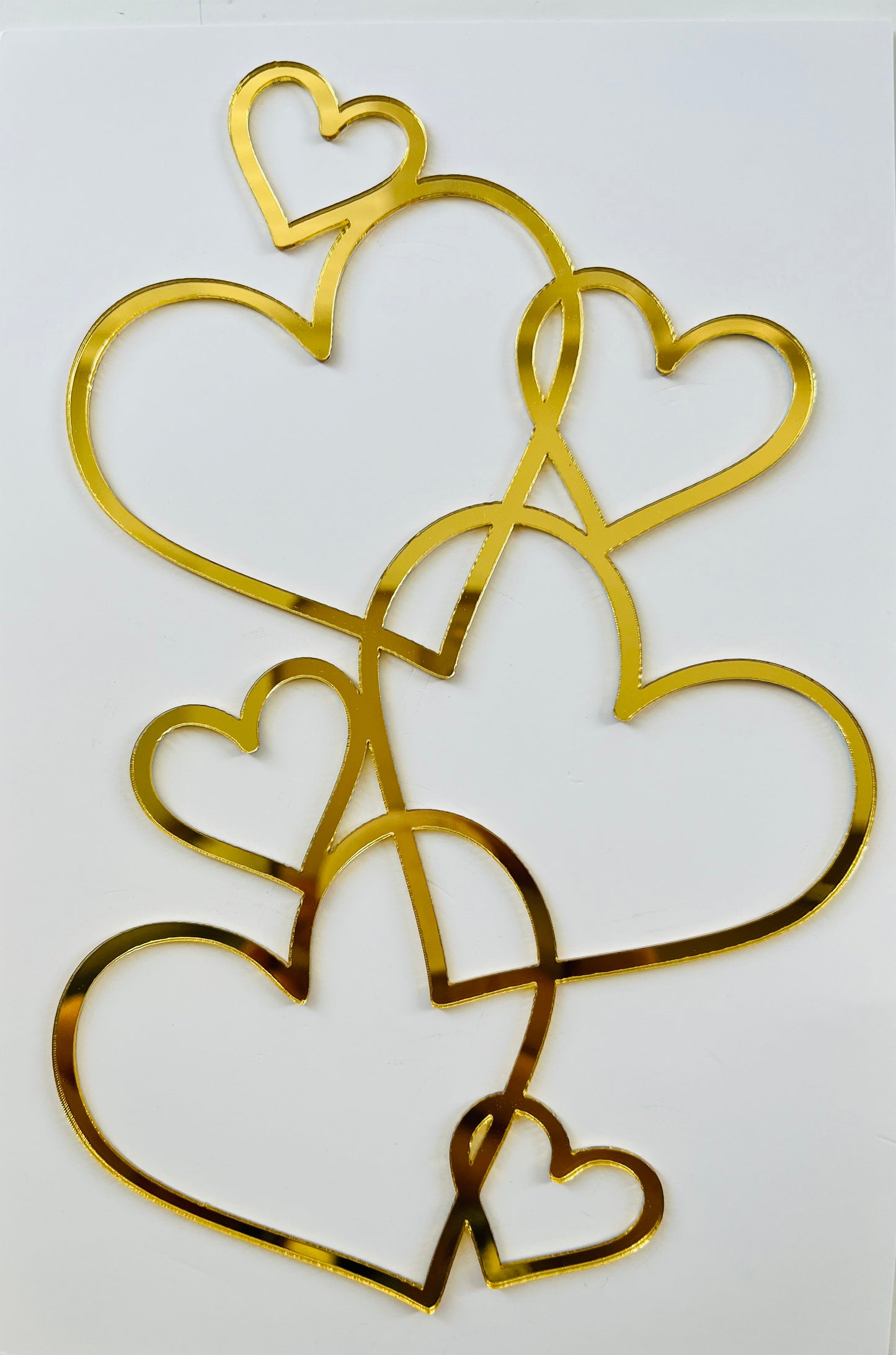 Gold Heart Acrylic Cake Topper