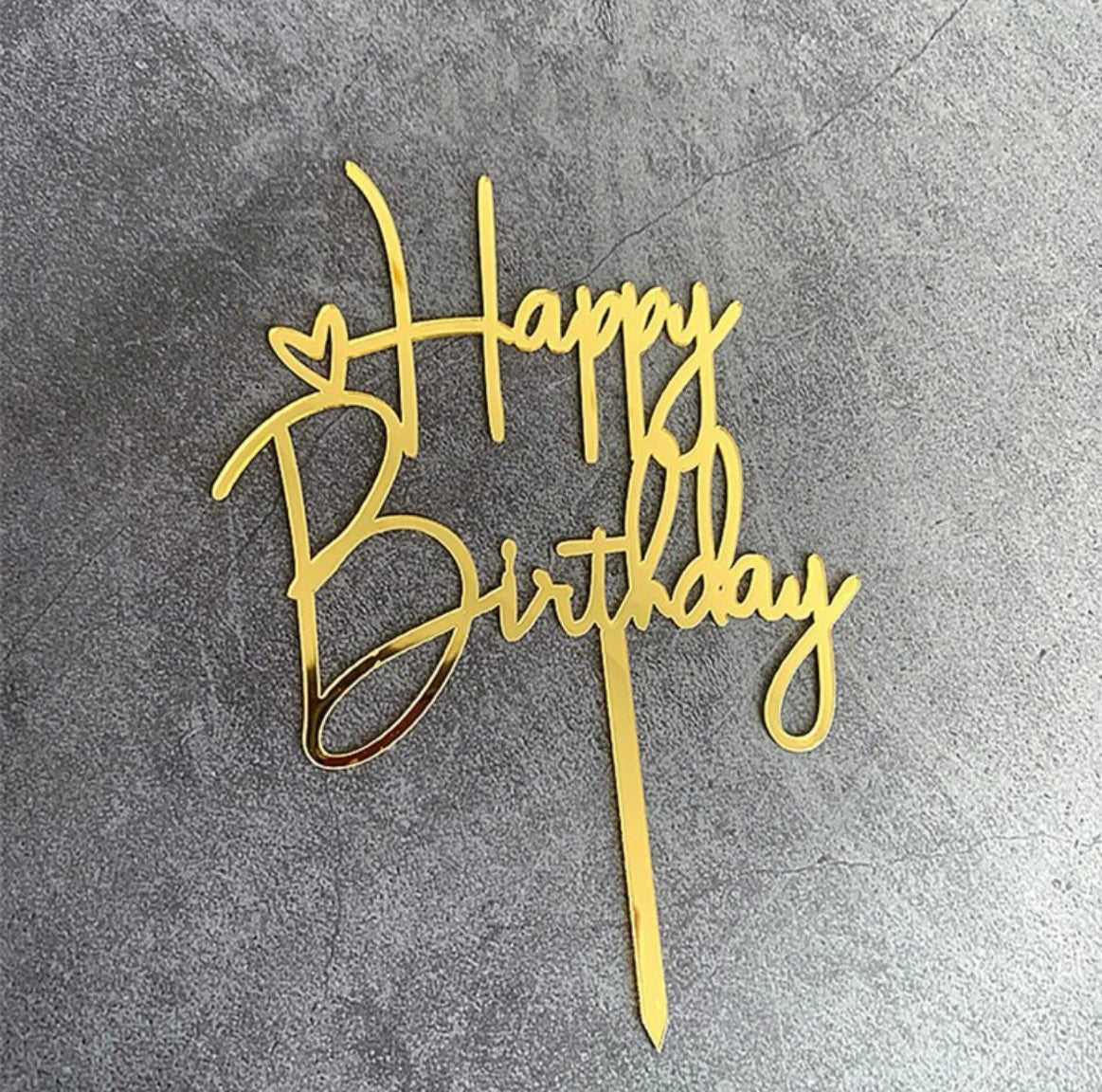 Acrylic Happy Birthday cake charm topper