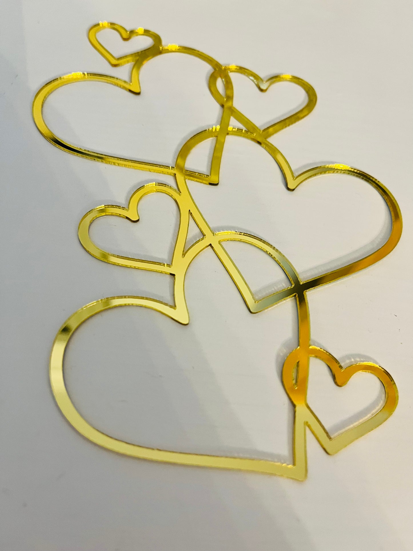 Gold Heart Acrylic Cake Topper