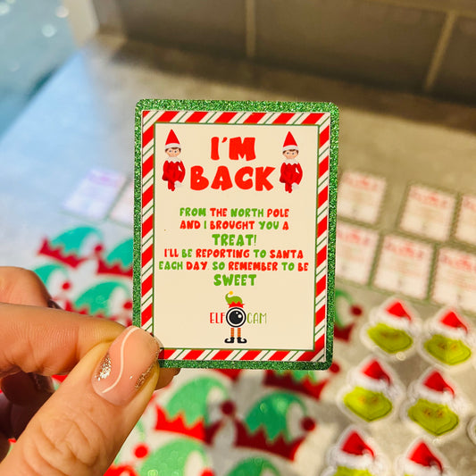 I’M BACK - elf cupcake toppers x 6