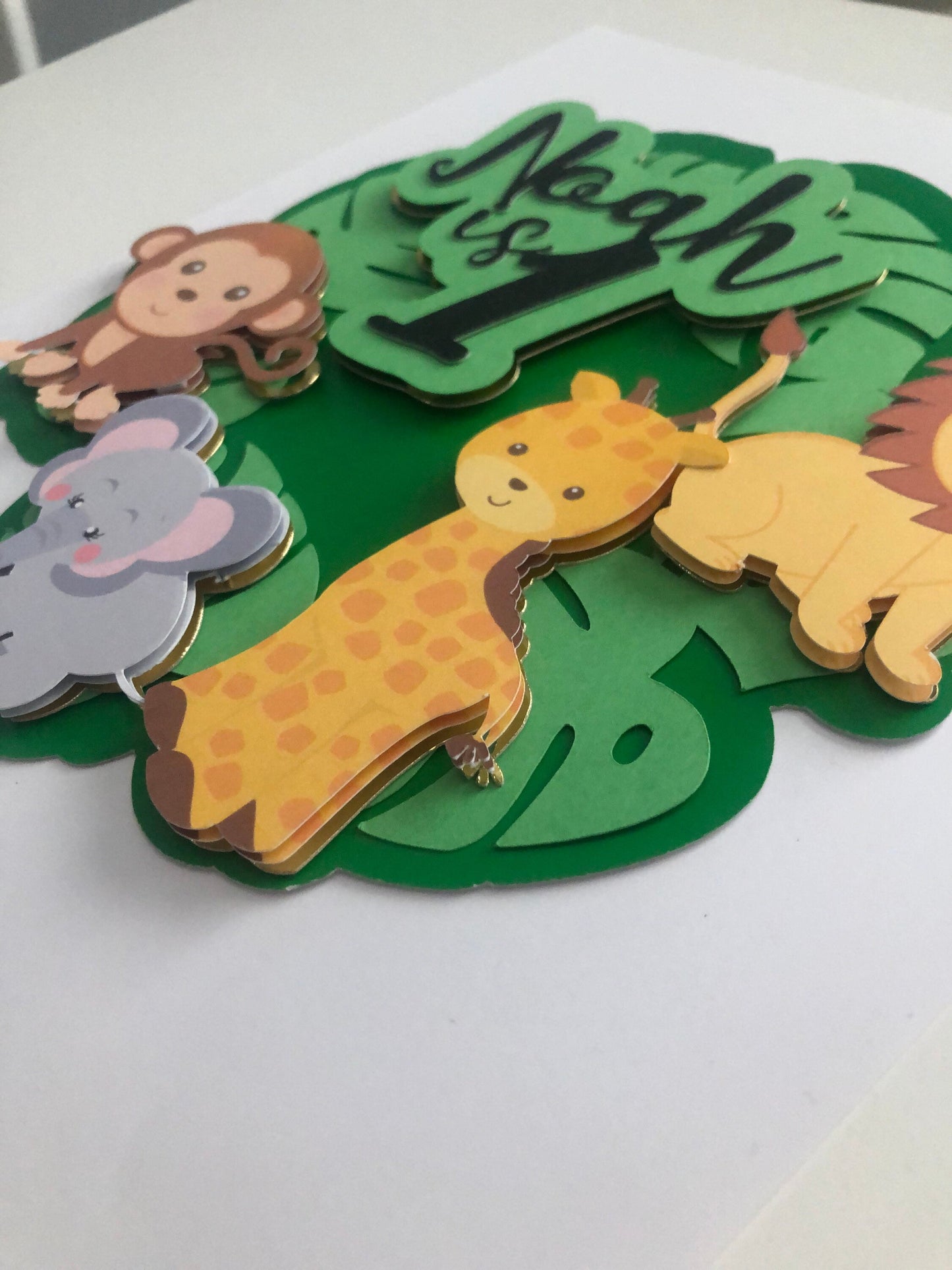 Jungle theme cake topper