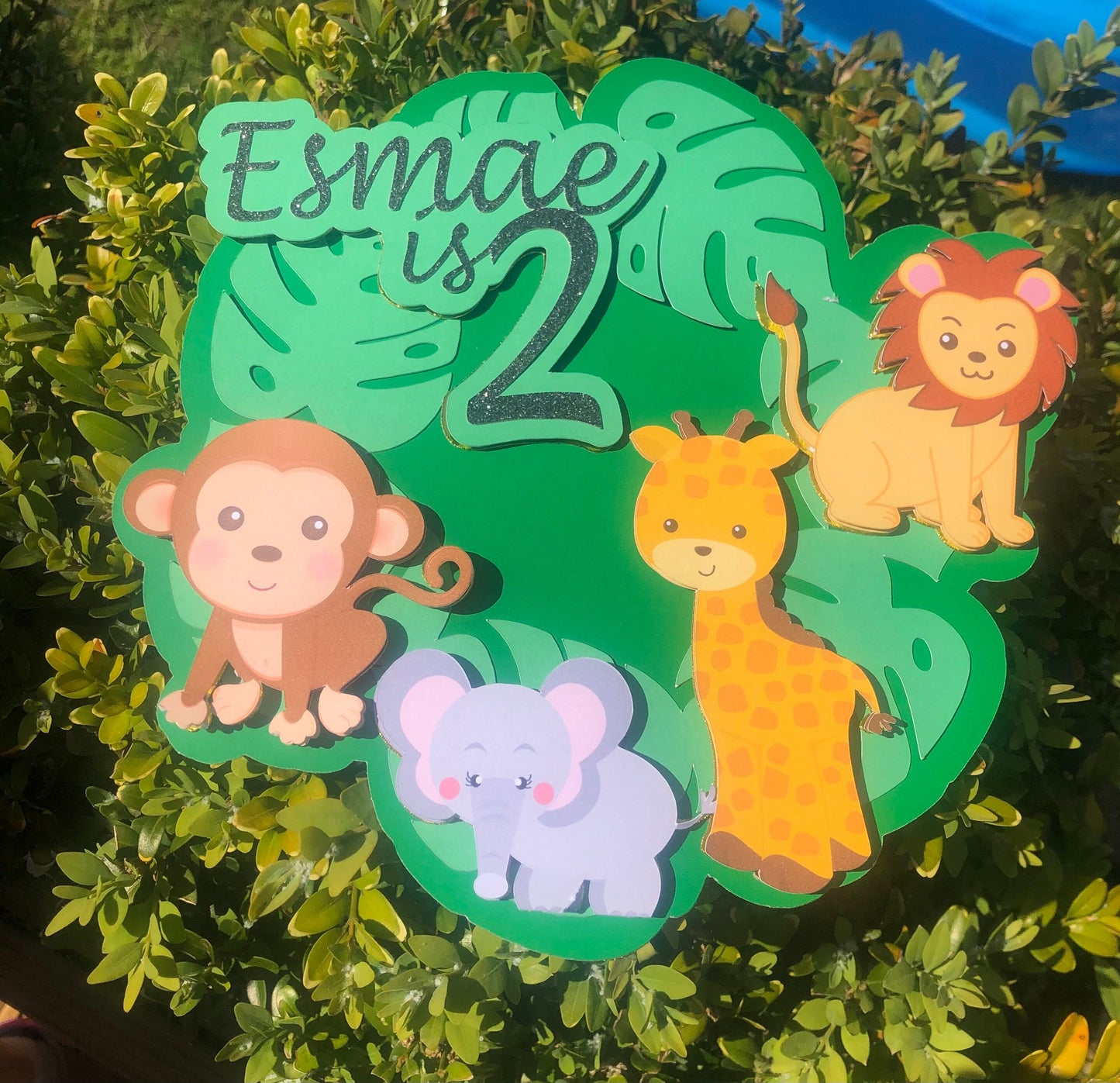 Jungle theme cake topper