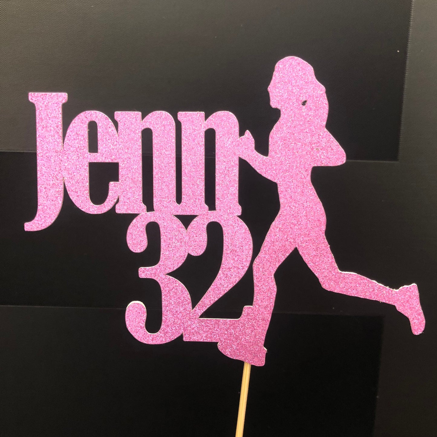 Lady Runner happy birthday cake topper