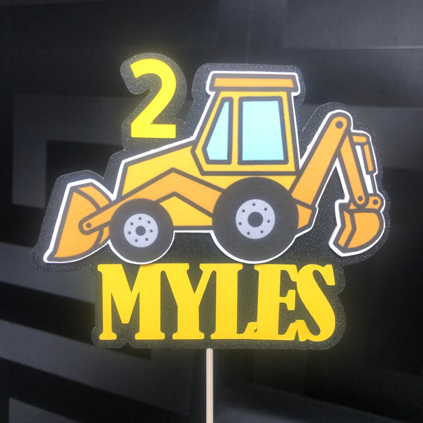 Digger Personalised Cake Topper Birthday