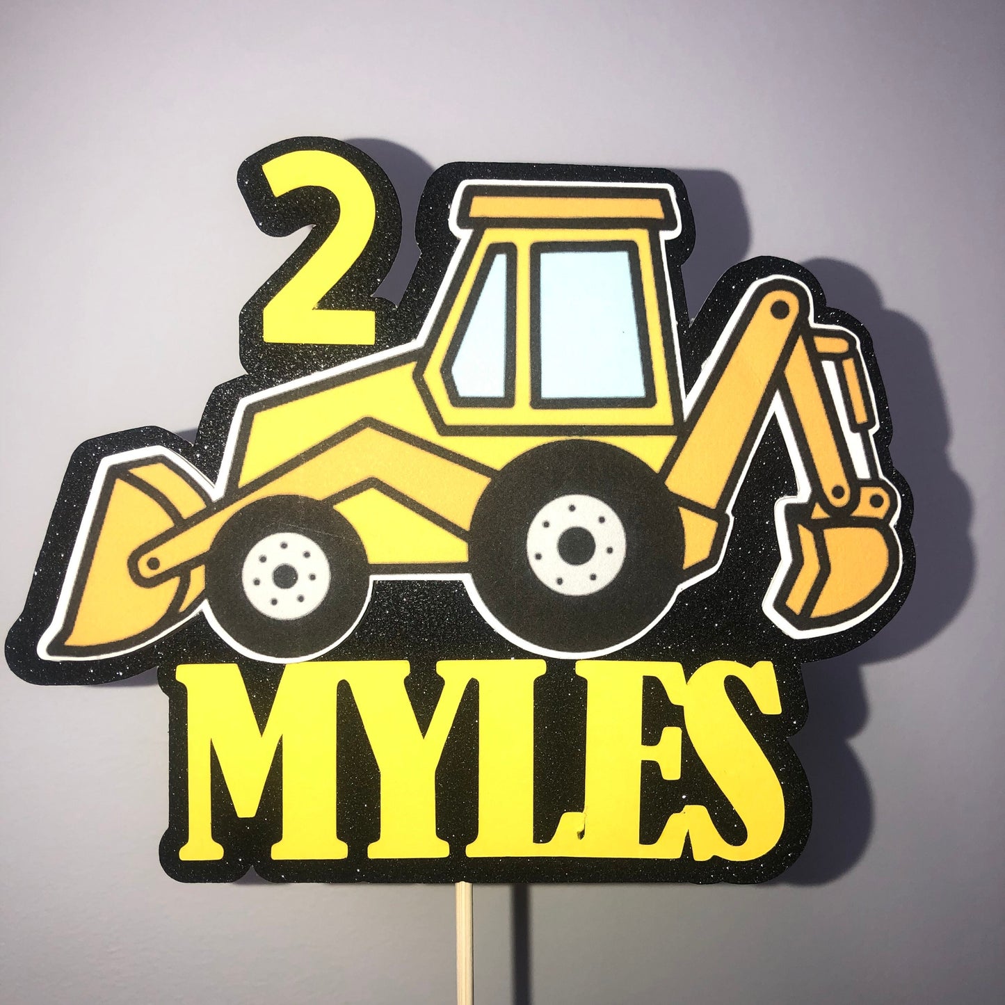 Digger Personalised Cake Topper Birthday