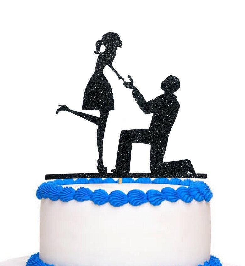 Engagement cake topper