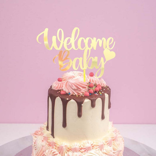 Welcome baby cake topper