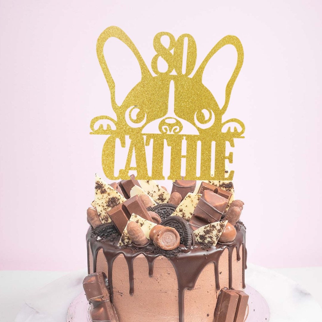 French Bulldog cake topper