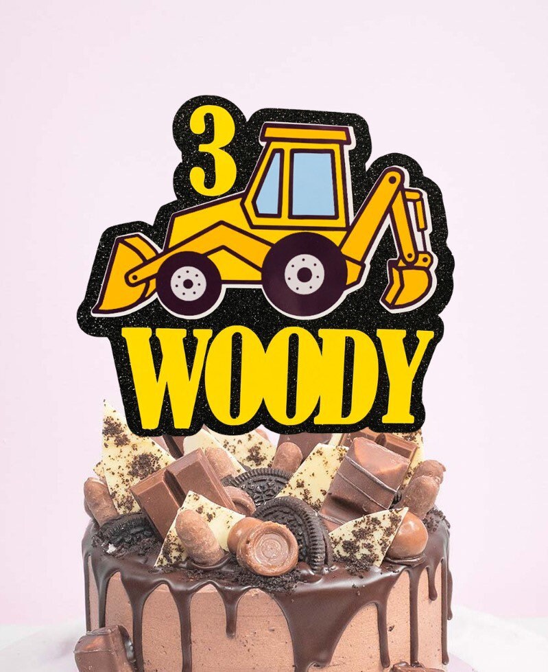 Digger Personalised Cake Topper Birthday