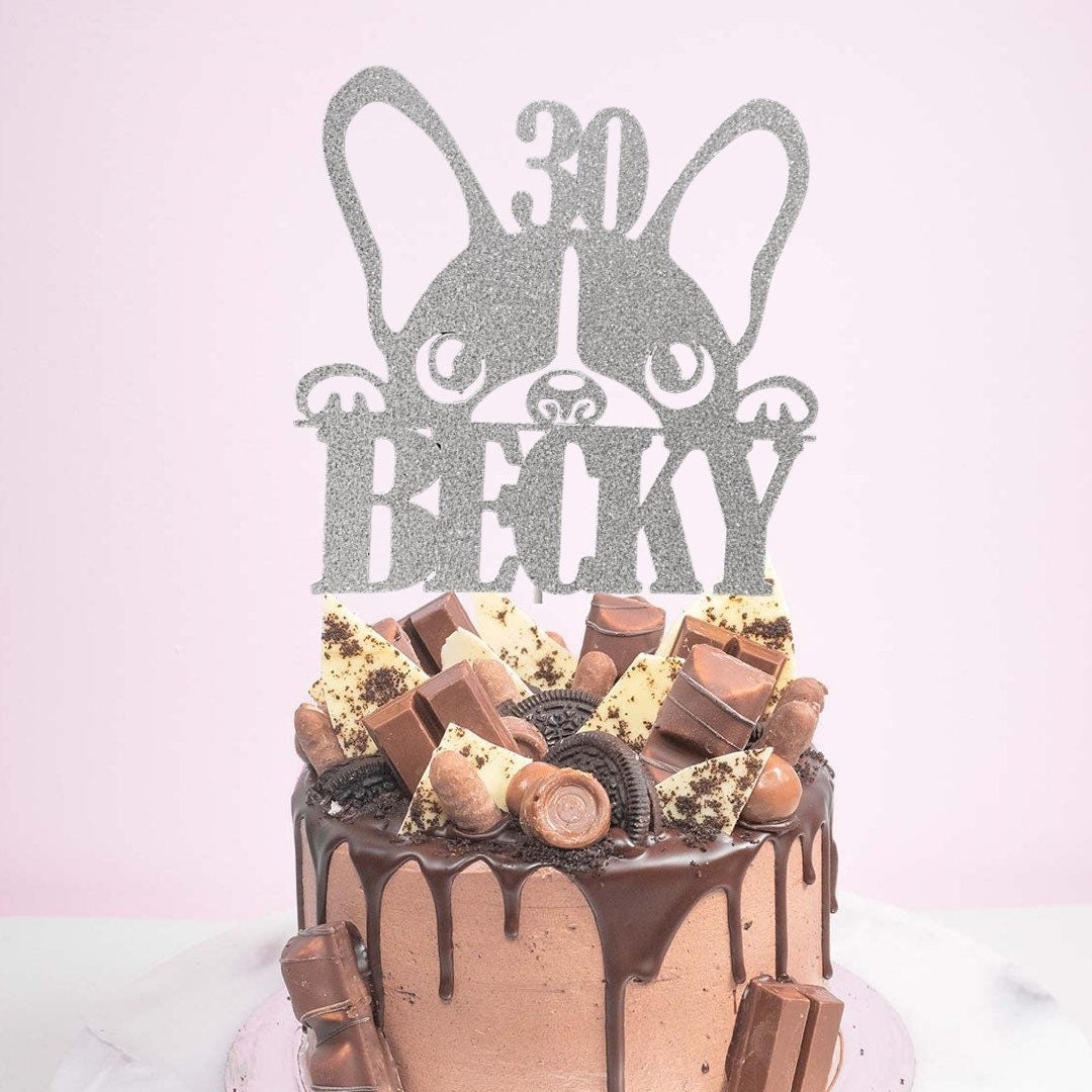 French Bulldog cake topper