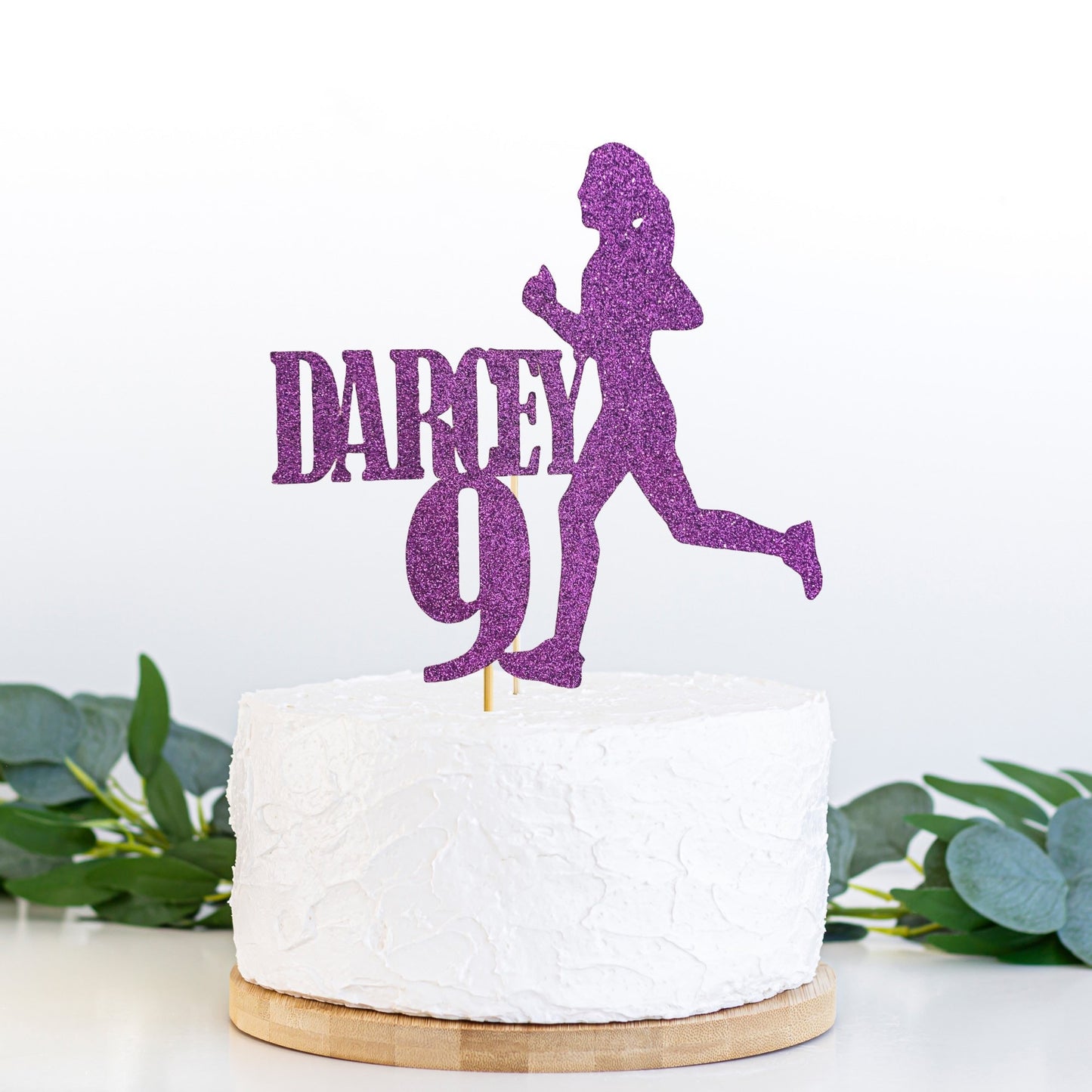 Lady Runner happy birthday cake topper