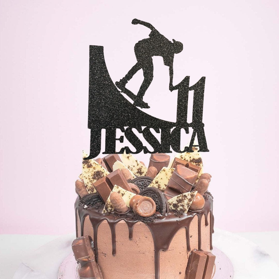 Personalised Skateboard birthday cake topper
