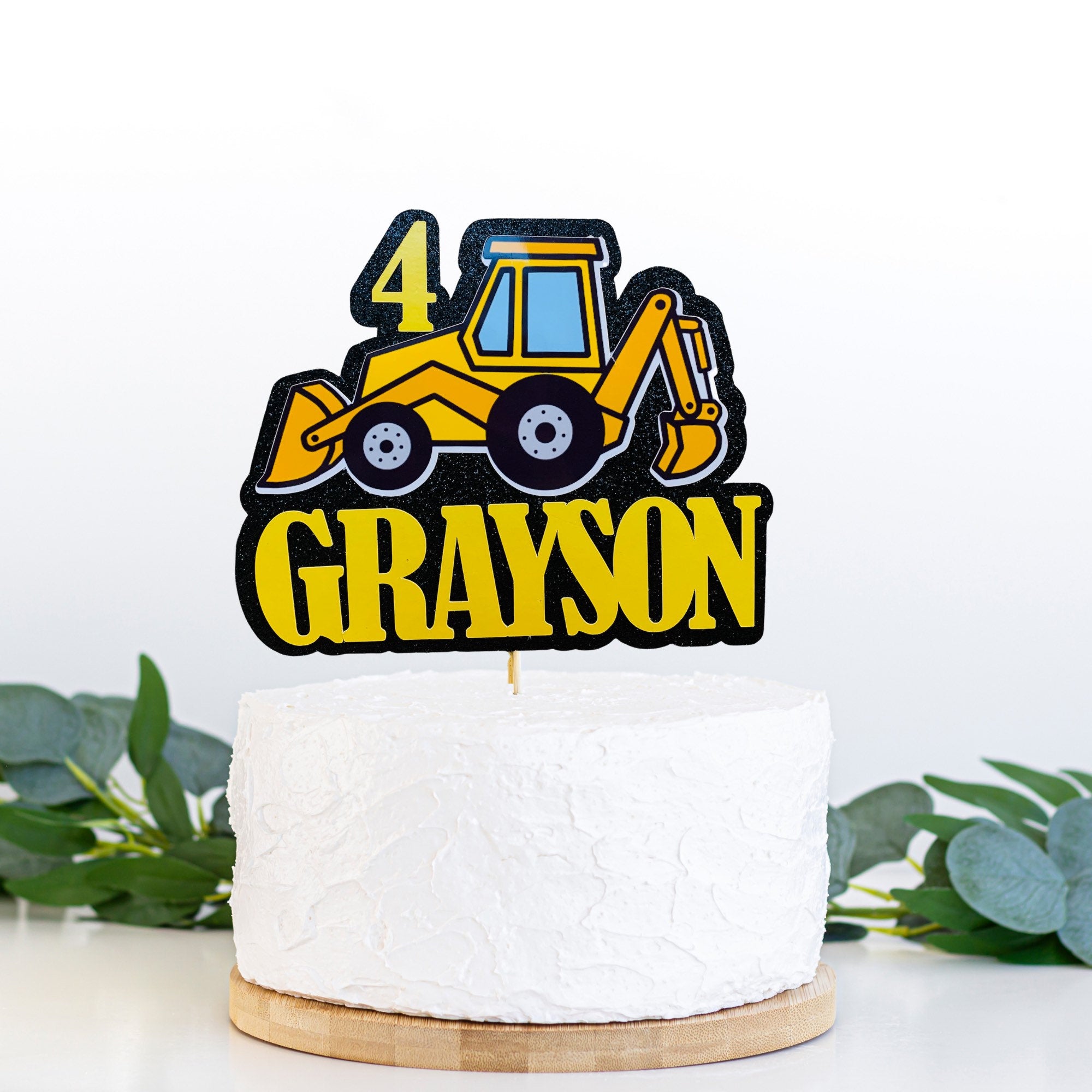 Digger Personalised Cake Topper Birthday – CannyCraftsCC