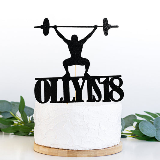 Personalised gym weight lifter cake topper