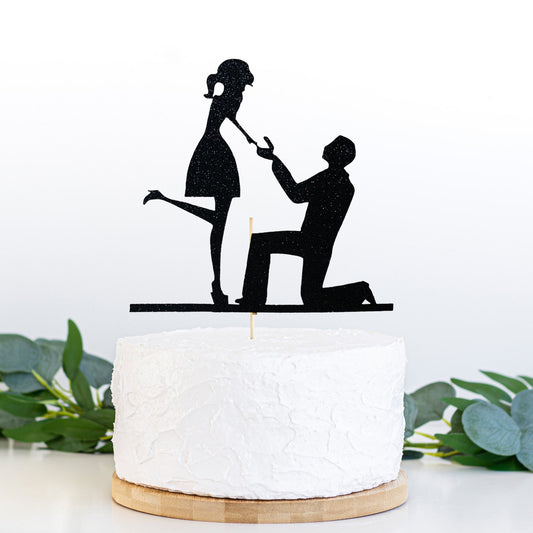 Engagement cake topper