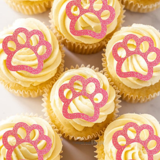 Paw Print Cupcake Toppers