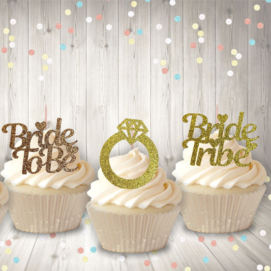 Hen Party Team Bride cupcake toppers