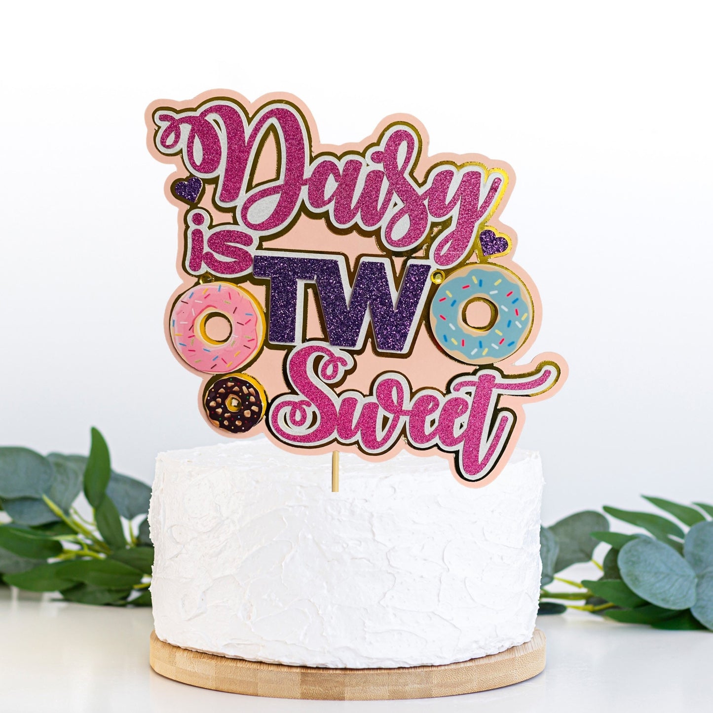 Personalised two sweet cake topper