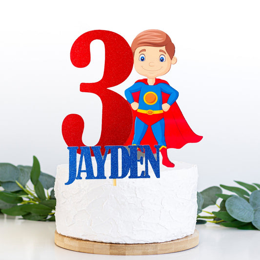 Personalised Superhero Boy Cake topper