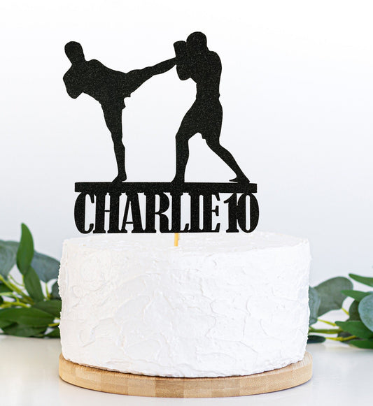 Personalised Kickboxing cake topper