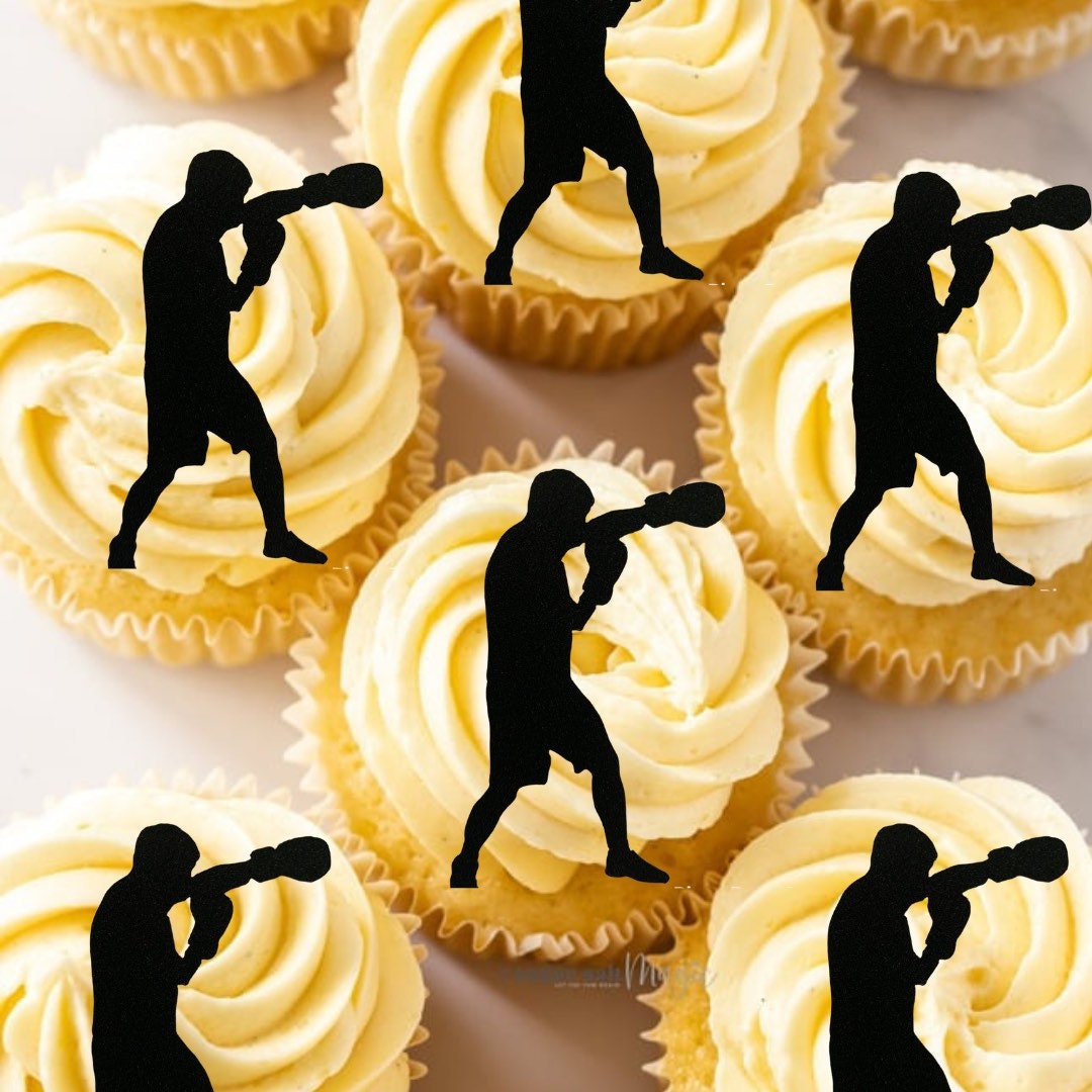 Boxing cupcake toppers x 6