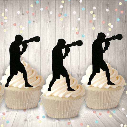 Boxing cupcake toppers x 6