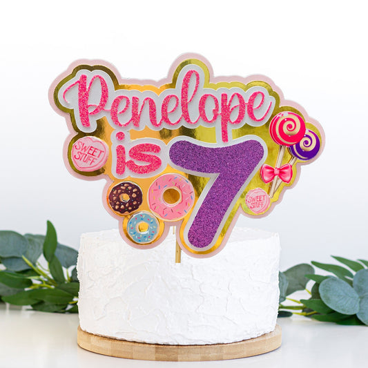 Personalised sweet cake topper