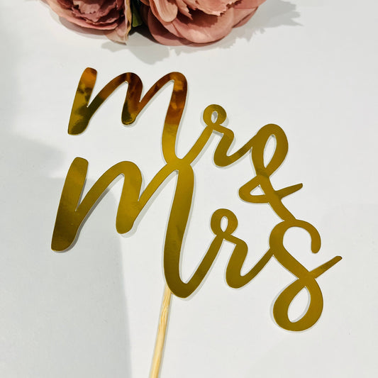 Mr and Mrs cake topper