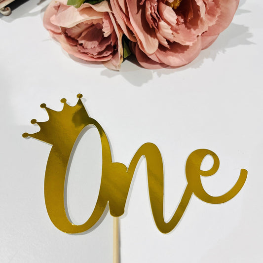One Crown Cake Topper