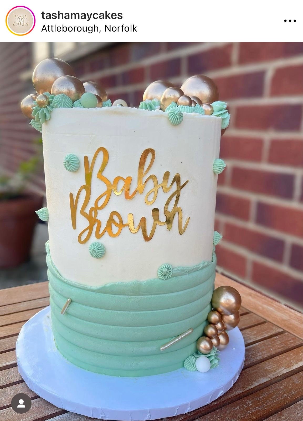 Baby Surname Cake Charm