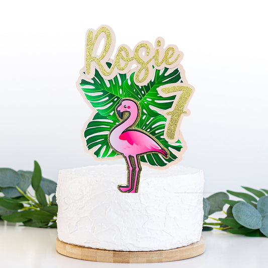 Flamingo cake topper